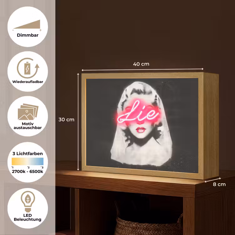 Neon - Letters - Vintage - Vrouw Light Box met batterij (Wandlamp) middel -USP_websiteoverzichtDE