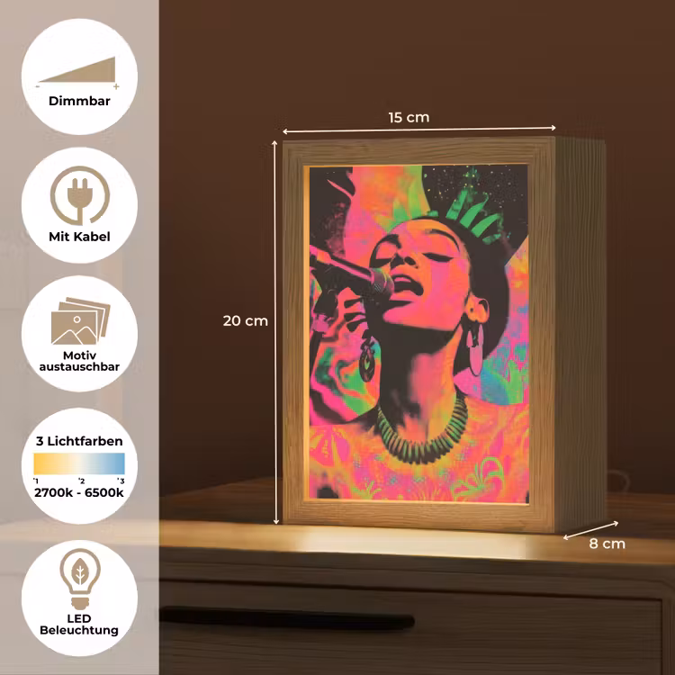 Neon - Vrouw - Microfoon Light Box met kabel (Wandlamp) klein -USP_websiteoverzichtDE