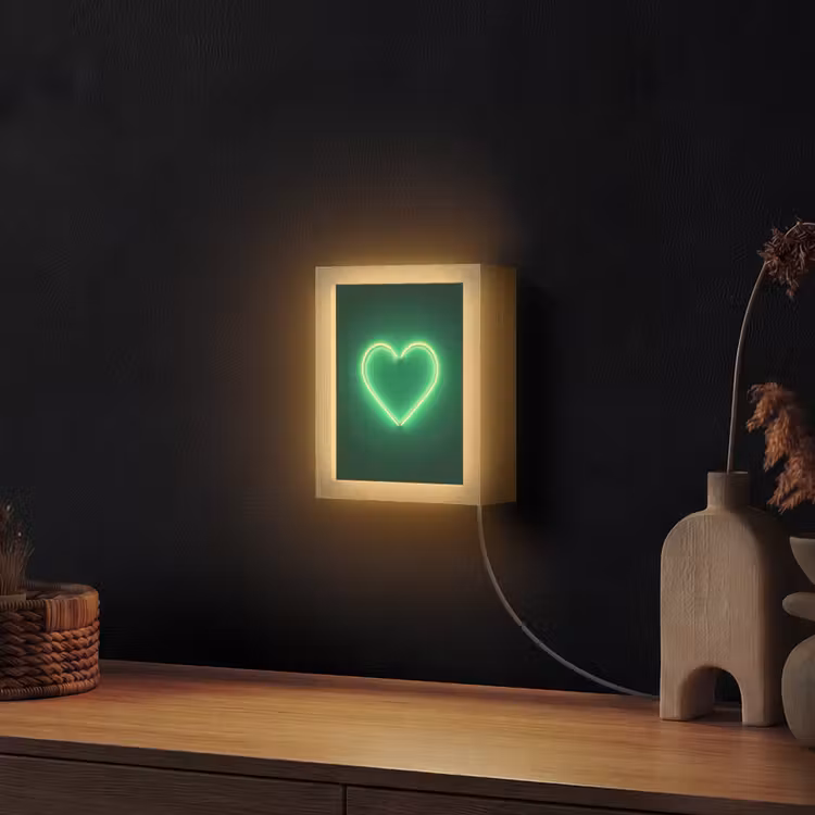 Neon - Groen - Licht Light Box met kabel (Wandlamp) klein -sfeer1