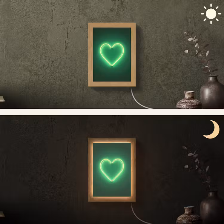 Neon - Groen - Licht Light Box met kabel (Wandlamp) klein -sfeer3
