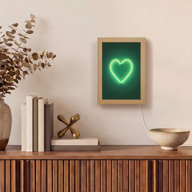 Neon - Groen - Licht Light Box met kabel (Wandlamp) klein -sfeer2