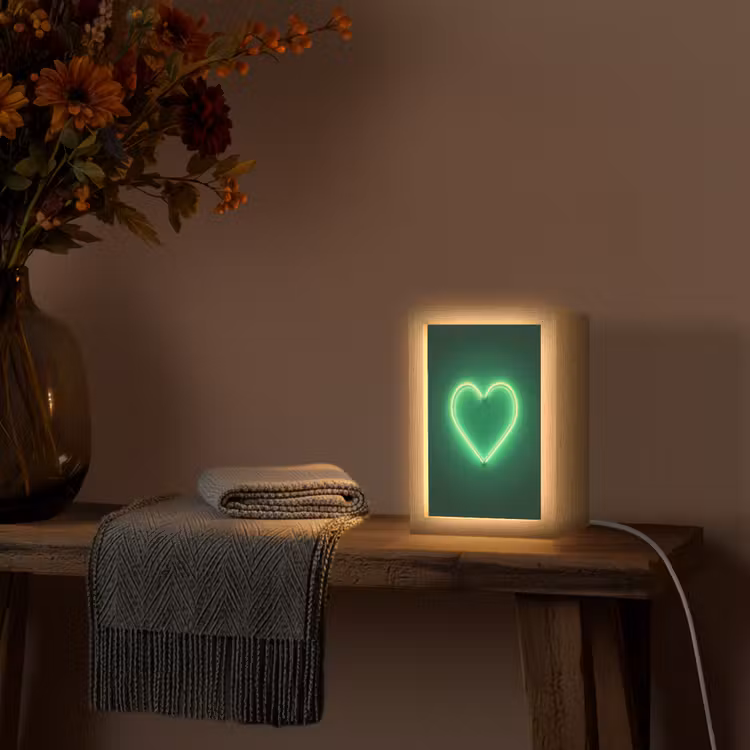 Neon - Groen - Licht Light Box met kabel (Wandlamp) klein -sfeer4