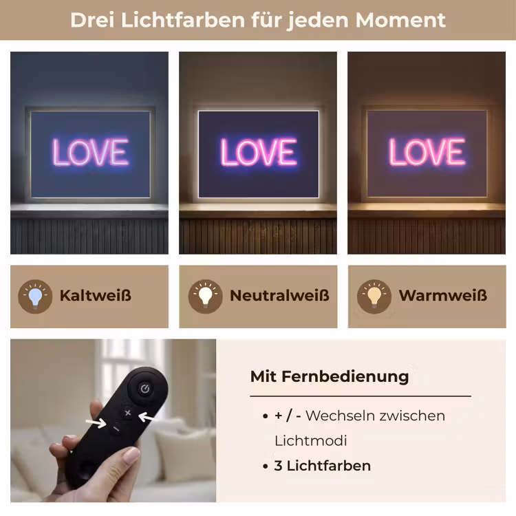 Neon - Love - Valentijn Light Box met batterij (Wandlamp) middel -USP_lichtkleurDE