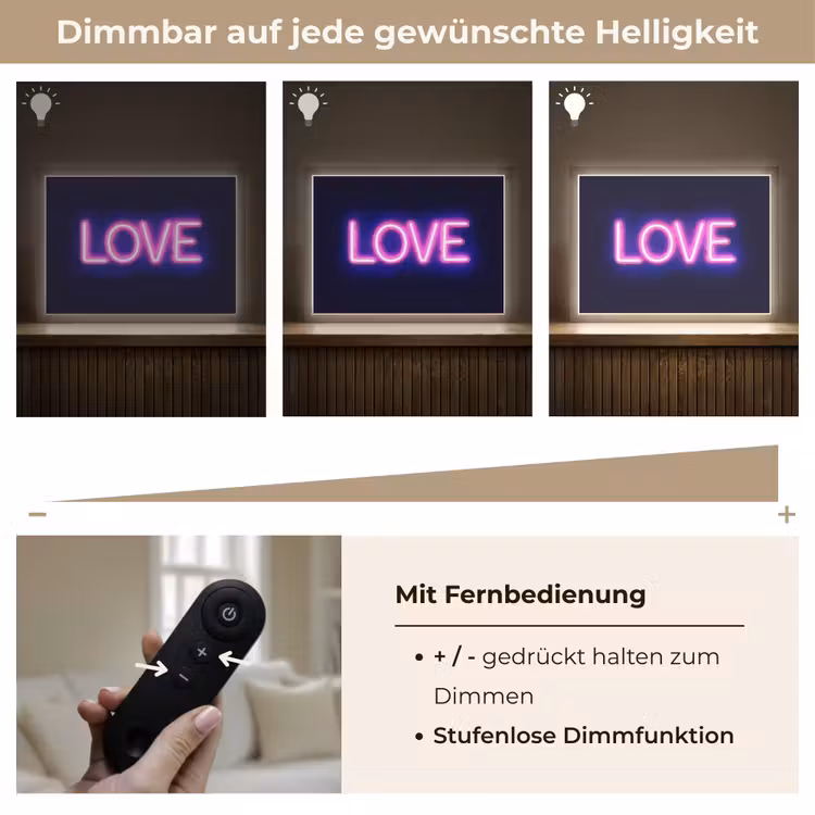 Neon - Love - Valentijn Light Box met batterij (Wandlamp) middel -USP_dimbaarDE