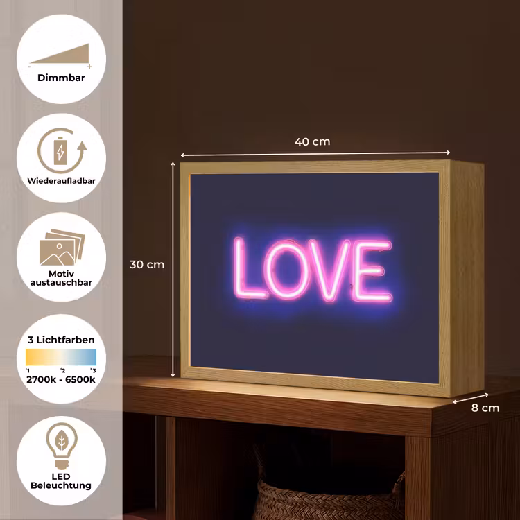 Neon - Love - Valentijn Light Box met batterij (Wandlamp) middel -USP_websiteoverzichtDE
