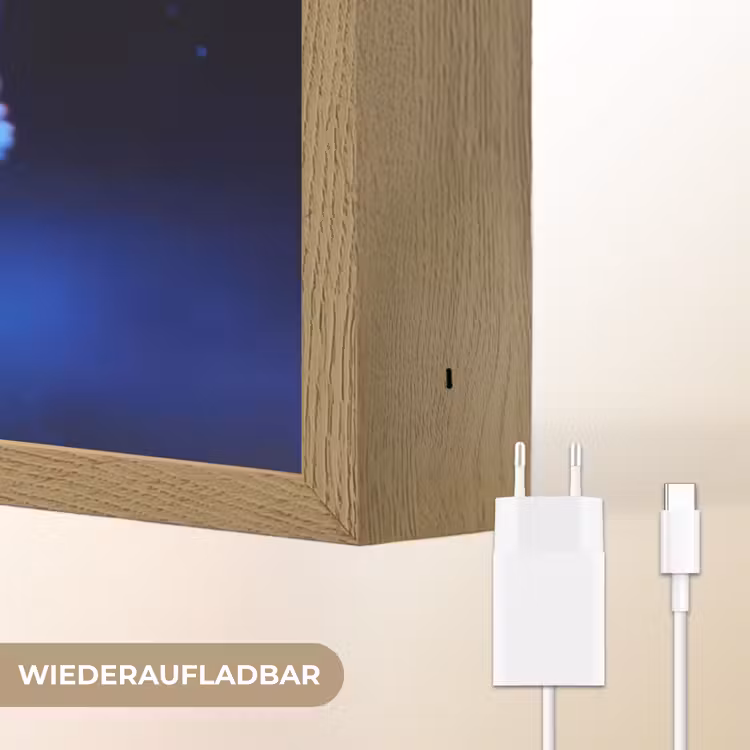 Octopus - Stippen - Blauw - Zee Light Box met batterij (Wandlamp) middel -USP_websiteoplaadbaarDE