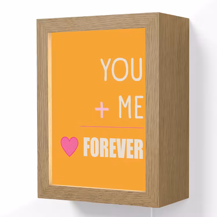 Oranje - Love - Valentijn Light Box met kabel (Wandlamp) klein -3d