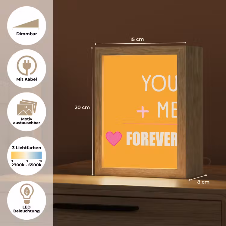 Oranje - Love - Valentijn Light Box met kabel (Wandlamp) klein -USP_websiteoverzichtDE