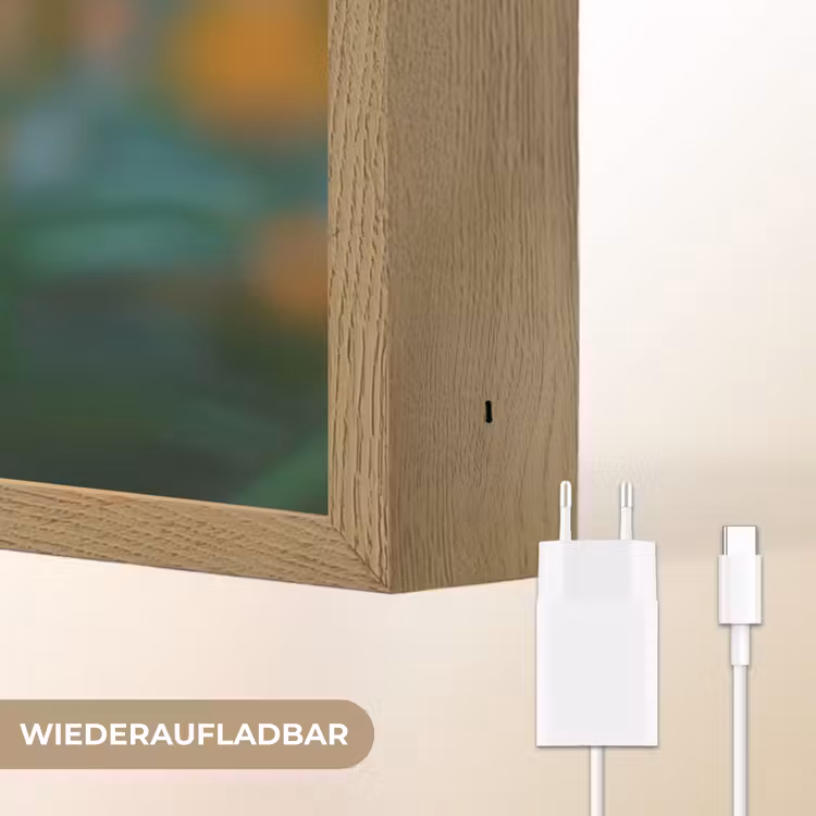 Oranje bloemen - Levendig - Wazige achtergrond Light Box met batterij (Wandlamp) middel -USP_websiteoplaadbaarDE