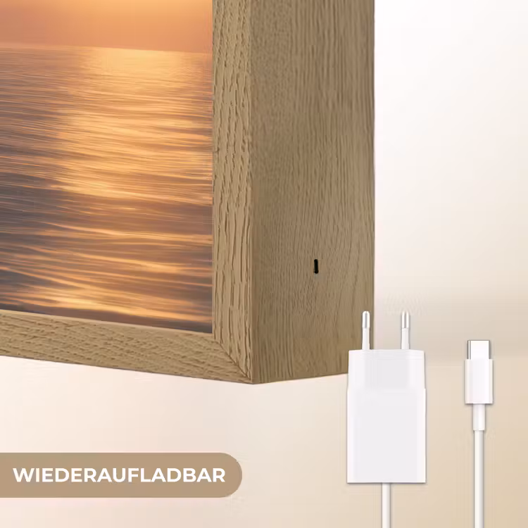 Orka - Zee - Zonsondergang Light Box met batterij (Wandlamp) middel -USP_websiteoplaadbaarDE