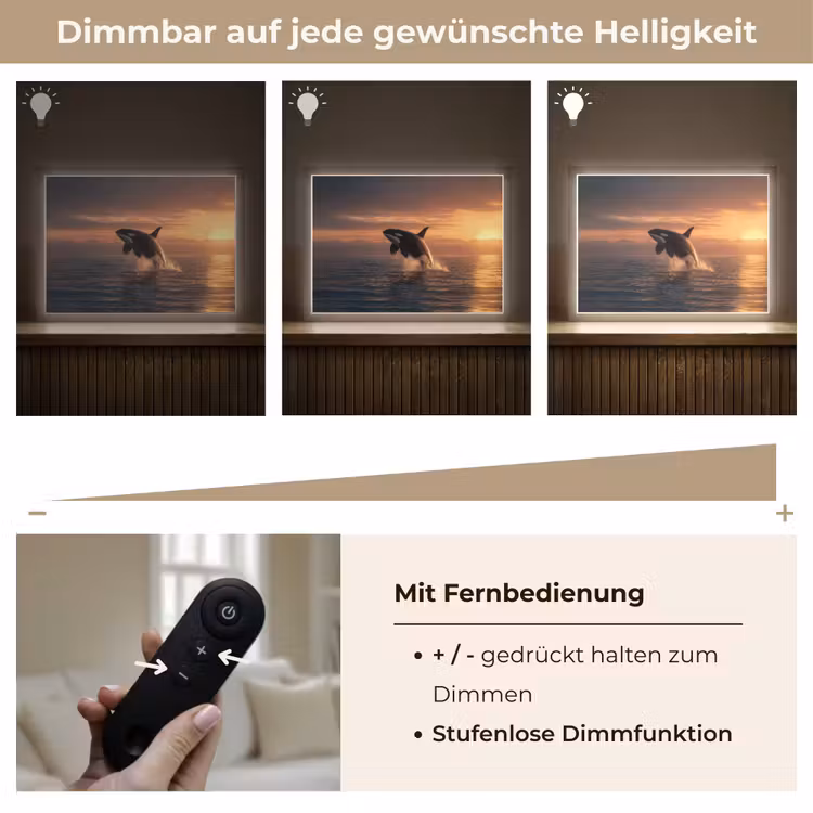 Orka - Zee - Zonsondergang Light Box met batterij (Wandlamp) middel -USP_dimbaarDE