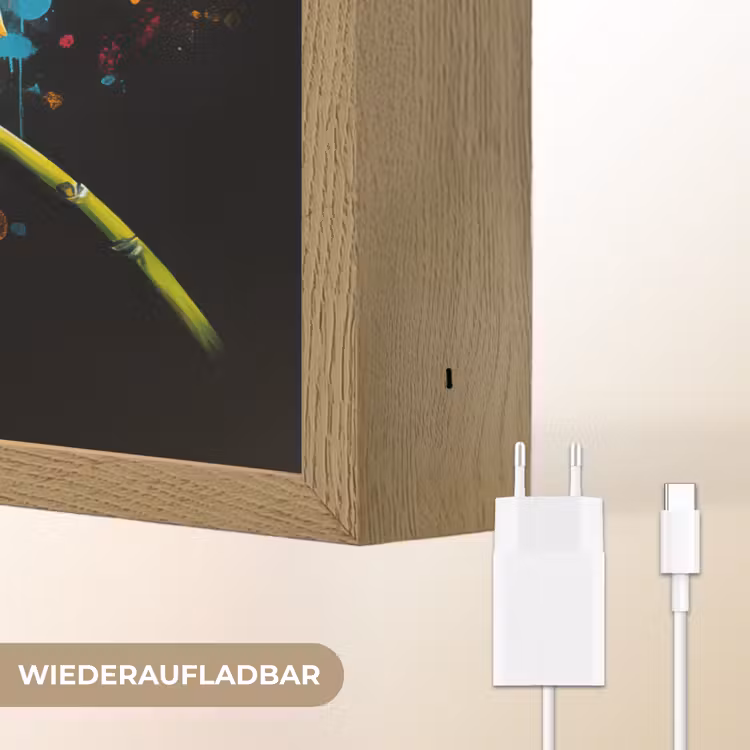 Orchidee - Graffiti - Kleurrijk - Bloemen - Abstract Light Box met batterij (Wandlamp) middel -USP_websiteoplaadbaarDE