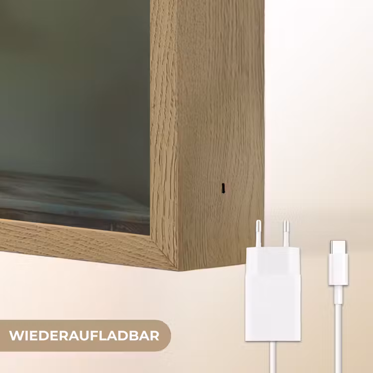 Orchidee - Boeket - Vaas - Bloemen Light Box met batterij (Wandlamp) middel -USP_websiteoplaadbaarDE