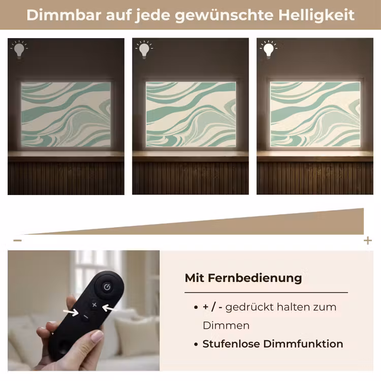 Organische lijnen - Mintgroen - Marmer Light Box met batterij (Wandlamp) middel -USP_dimbaarDE