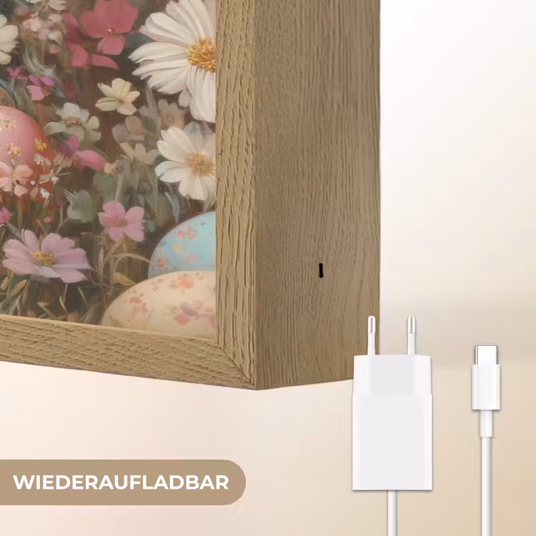 Paashaas - Lente - Paaseieren Light Box met batterij (Wandlamp) middel -USP_websiteoplaadbaarDE