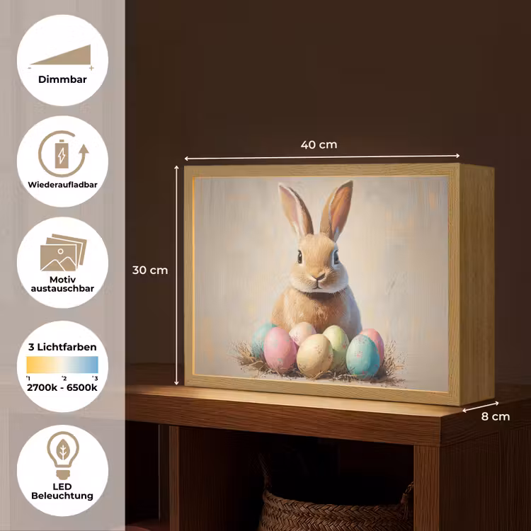 Paashaas - Pastel - Eieren Light Box met batterij (Wandlamp) middel -USP_websiteoverzichtDE