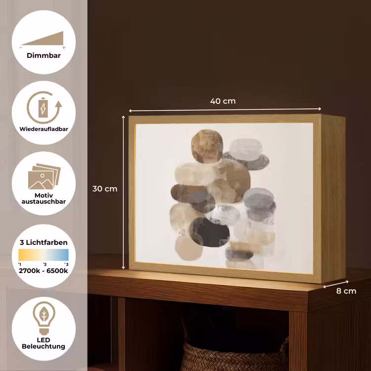 Ovaal - Kleurvlakken - Penseelstreken Light Box met batterij (Wandlamp) middel -USP_websiteoverzichtDE