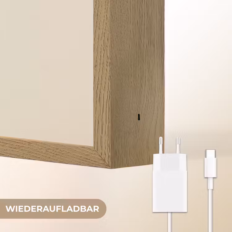 Ovaal - Olijfgroen - Simpel Light Box met batterij (Wandlamp) middel -USP_websiteoplaadbaarDE