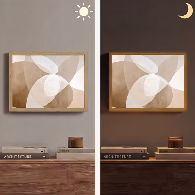 Ovale vormen - Transparant - Zachte overgang Light Box met batterij (Wandlamp) middel -sfeer3