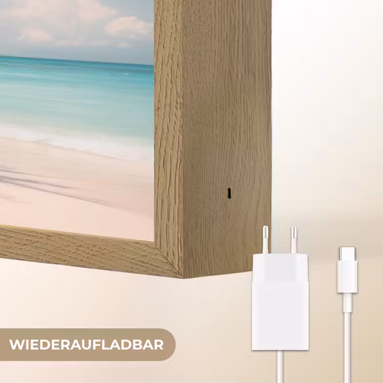 Palmboom - Schommel - Strand - Lucht Light Box met batterij (Wandlamp) middel -USP_websiteoplaadbaarDE