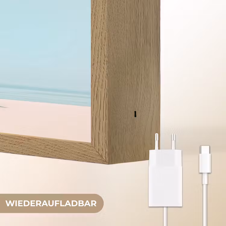 Palmboom - Strandhuis - Roze Light Box met batterij (Wandlamp) middel -USP_websiteoplaadbaarDE