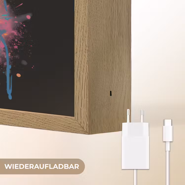 Panda - Graffiti - Dieren - Zwart - Kleuren Light Box met batterij (Wandlamp) middel -USP_websiteoplaadbaarDE