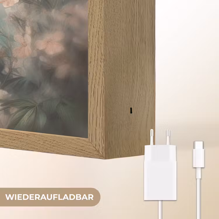 Panda - Dieren - Bloemen - Planten Light Box met batterij (Wandlamp) middel -USP_websiteoplaadbaarDE