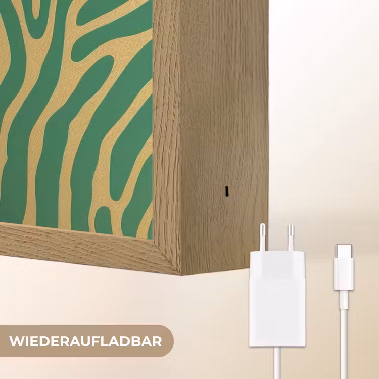Panter - Zebrapatroon - Groen Light Box met batterij (Wandlamp) middel -USP_websiteoplaadbaarDE