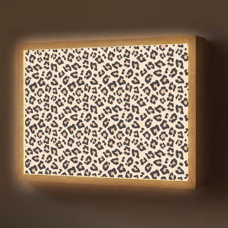 Panterprint - Patroon - Bruin Light Box met batterij (Wandlamp) middel 907 -z3d_website