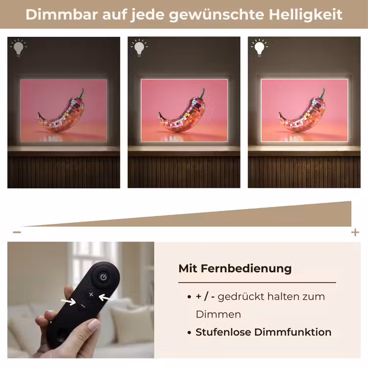 Peper - Disco - Rood - Glitter Light Box met batterij (Wandlamp) middel -USP_dimbaarDE