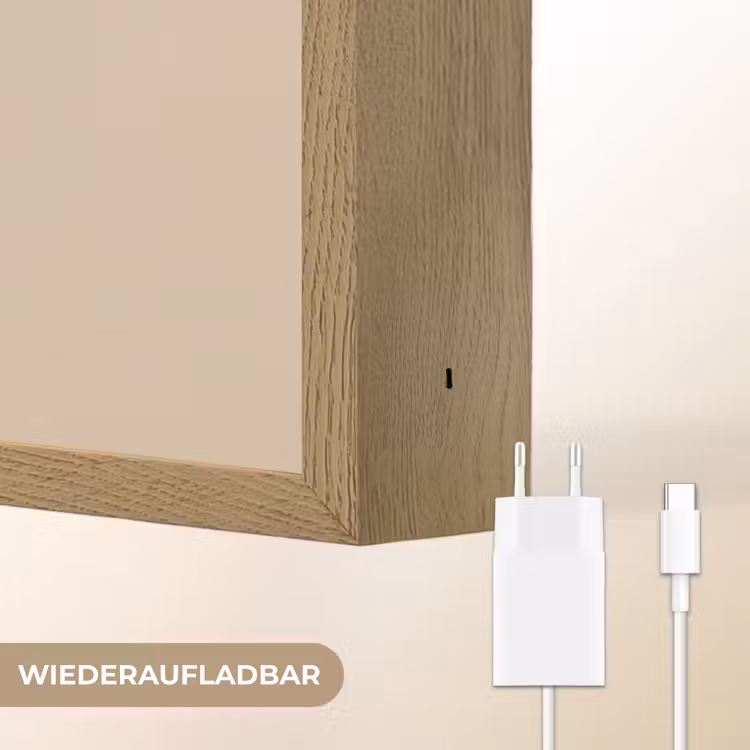 Parallelle lijnen - Lichte textuur - Beige Light Box met batterij (Wandlamp) middel -USP_websiteoplaadbaarDE