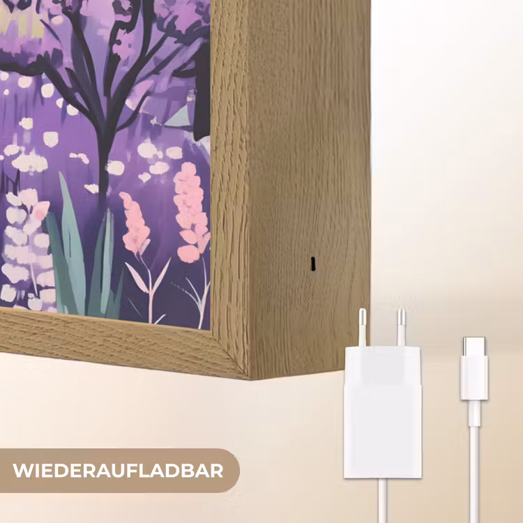 Park - Bomen - Bloemen - Gebouwen Light Box met batterij (Wandlamp) middel -USP_websiteoplaadbaarDE