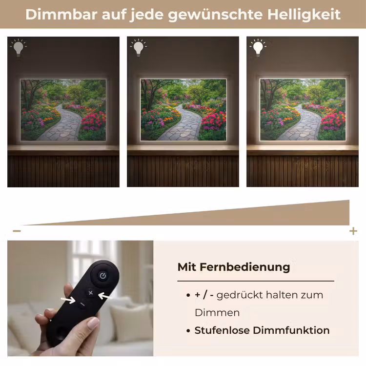 Park - Bloemen - Tuin Light Box met batterij (Wandlamp) middel -USP_dimbaarDE