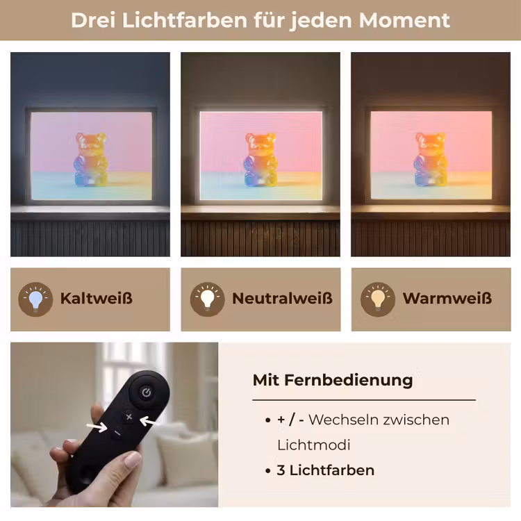 Pastel - Snoep Light Box met batterij (Wandlamp) middel -USP_lichtkleurDE