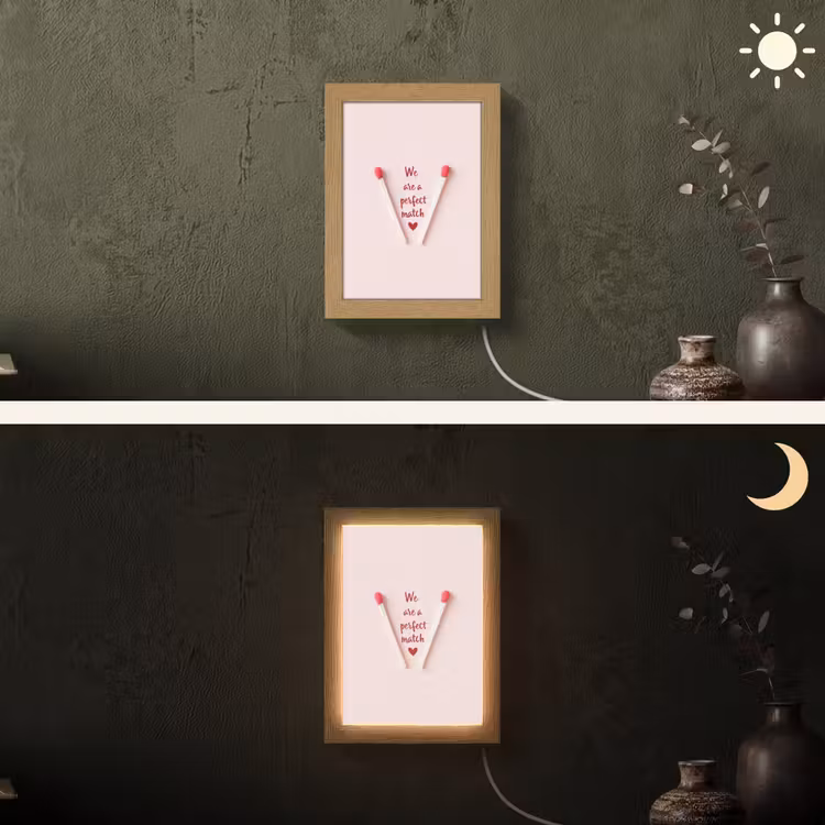 Perfect - Minimalistisch - Valentijn Light Box met kabel (Wandlamp) klein -sfeer3