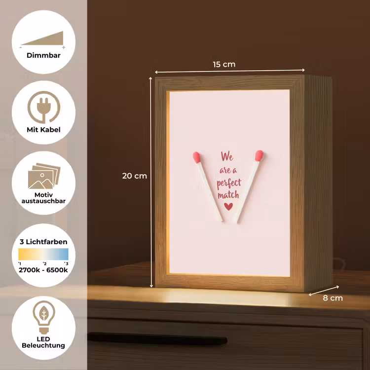 Perfect - Minimalistisch - Valentijn Light Box met kabel (Wandlamp) klein -USP_websiteoverzichtDE