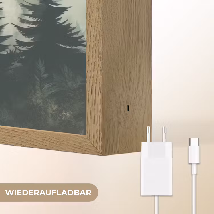 Pad - Bomen - Bos - Illustratie Light Box met batterij (Wandlamp) middel -USP_websiteoplaadbaarDE
