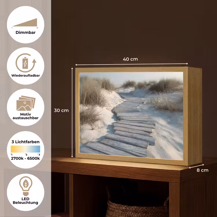 Pad - Planken - Duinen - Gras Light Box met batterij (Wandlamp) middel -USP_websiteoverzichtDE