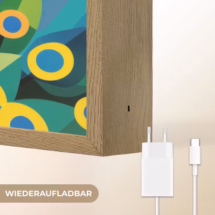Pauw - Cirkels - Blauw Light Box met batterij (Wandlamp) middel -USP_websiteoplaadbaarDE