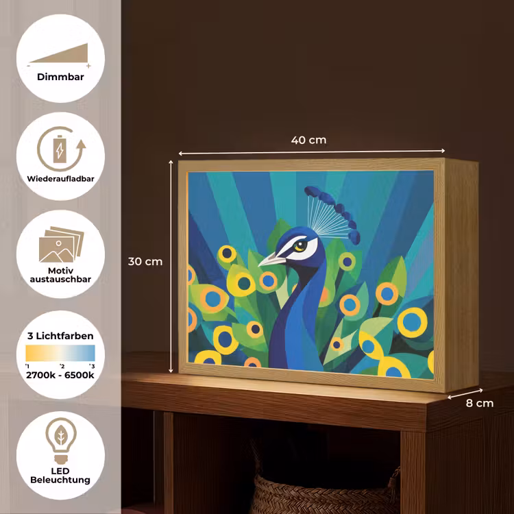 Pauw - Cirkels - Blauw Light Box met batterij (Wandlamp) middel -USP_websiteoverzichtDE