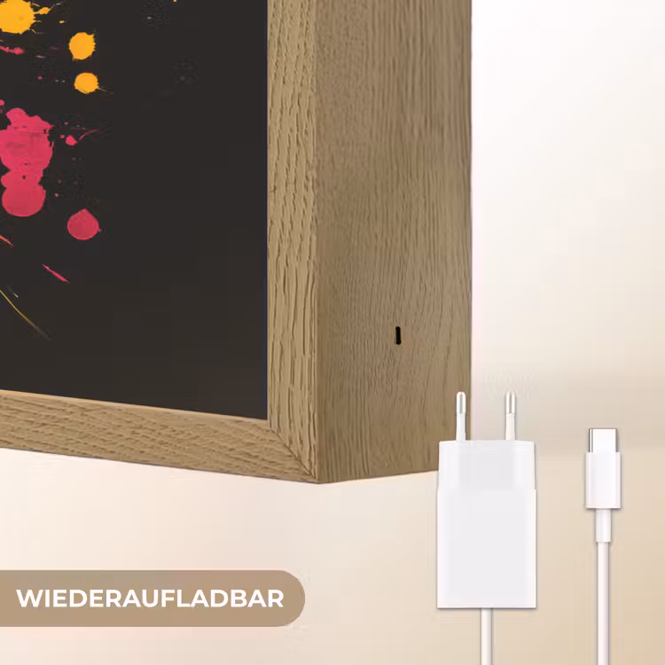 Peper - Graffiti - Verf - Abstract - Modern - Kleurrijk Light Box met batterij (Wandlamp) middel -USP_websiteoplaadbaarDE