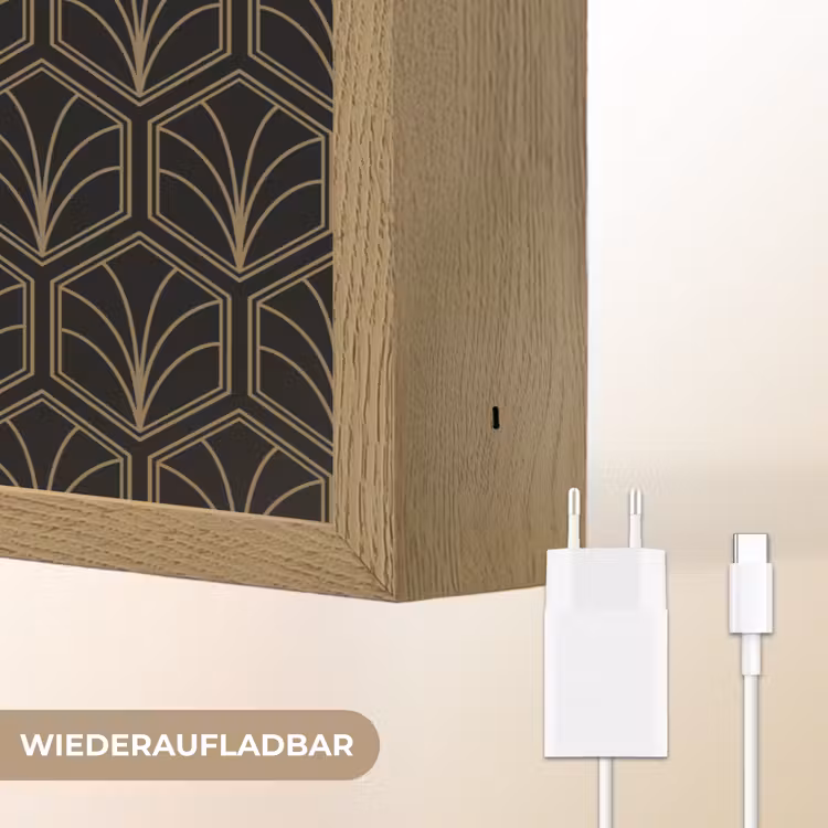 Pijlvorm - Waaier - Goud Light Box met batterij (Wandlamp) middel 907 -USP_websiteoplaadbaarDE