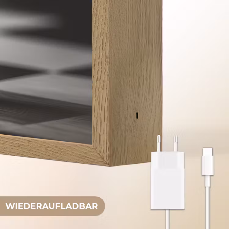 Paard - Hout - Schaalbord - Zwart Light Box met batterij (Wandlamp) middel -USP_websiteoplaadbaarDE