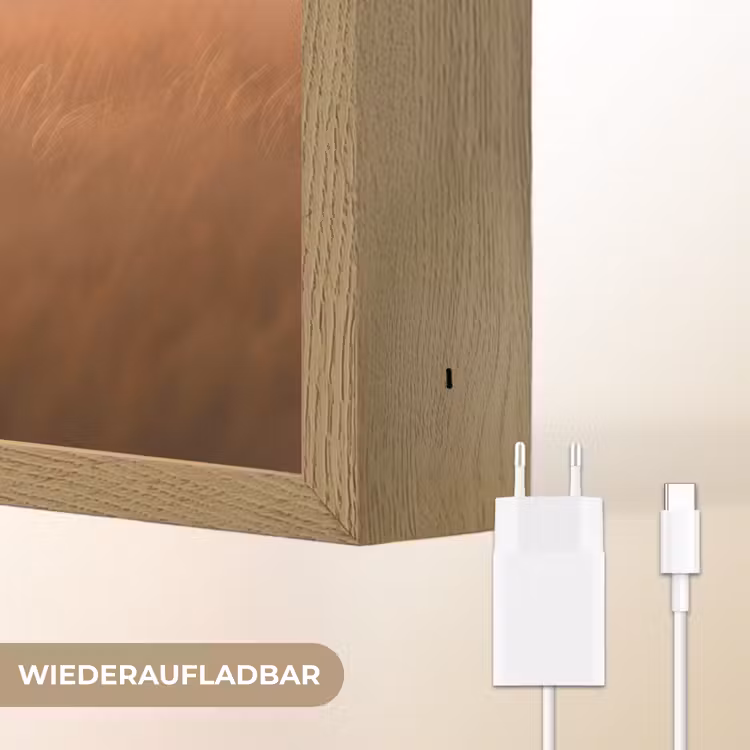 Paard - Grasveld - Zonsondergang Light Box met batterij (Wandlamp) middel -USP_websiteoplaadbaarDE