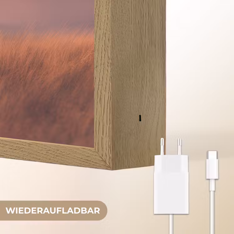 Paard - Wolken - Open veld Light Box met batterij (Wandlamp) middel -USP_websiteoplaadbaarDE