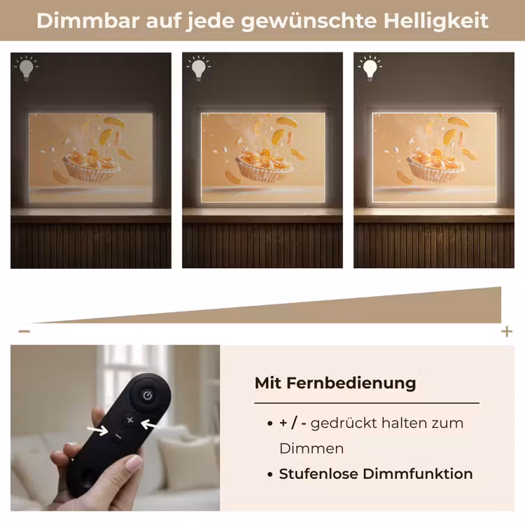 Peach - Eten - Taart - Oranje Light Box met batterij (Wandlamp) middel -USP_dimbaarDE