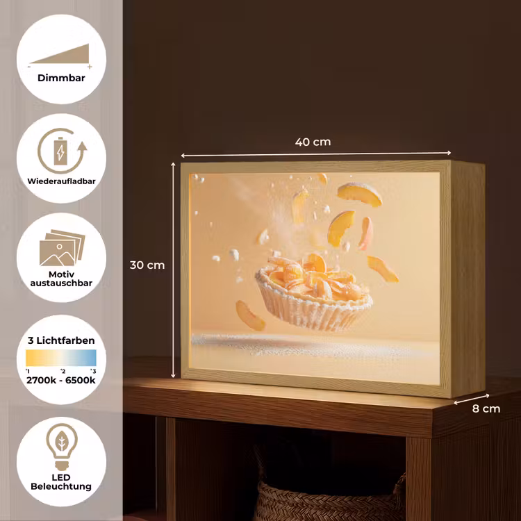 Peach - Eten - Taart - Oranje Light Box met batterij (Wandlamp) middel -USP_websiteoverzichtDE