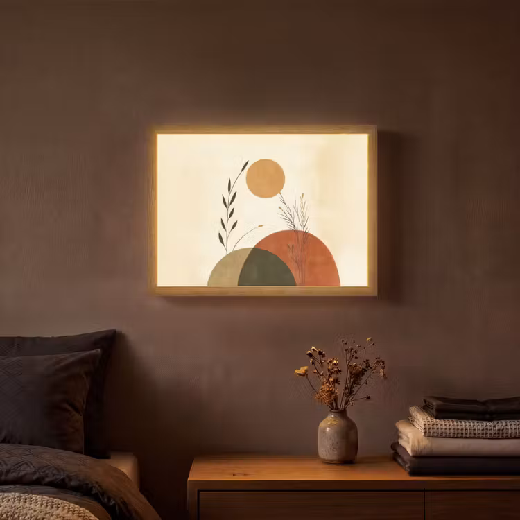 Planten - Abstract - Vormen Light Box met batterij (Wandlamp) middel -sfeer4