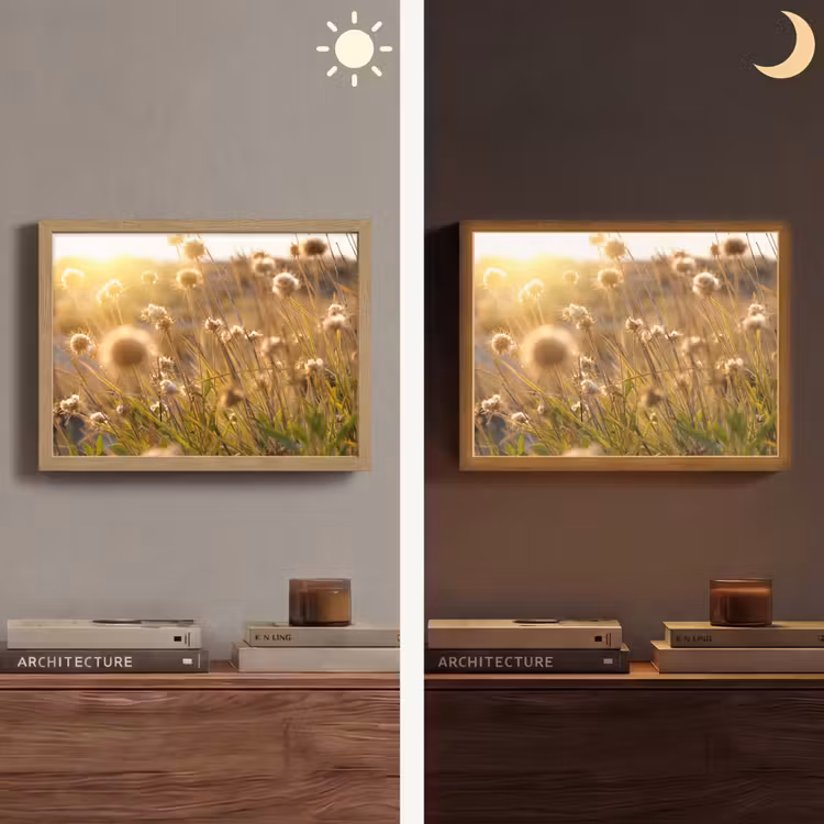 Planten - Natuur - Bloemen - Zon - Horizon Light Box met batterij (Wandlamp) middel -sfeer3