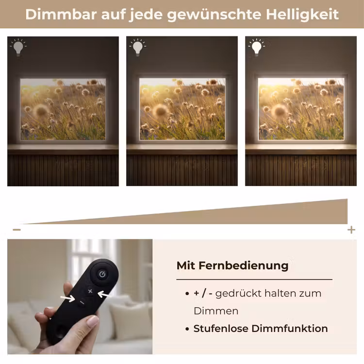 Planten - Natuur - Bloemen - Zon - Horizon Light Box met batterij (Wandlamp) middel -USP_dimbaarDE